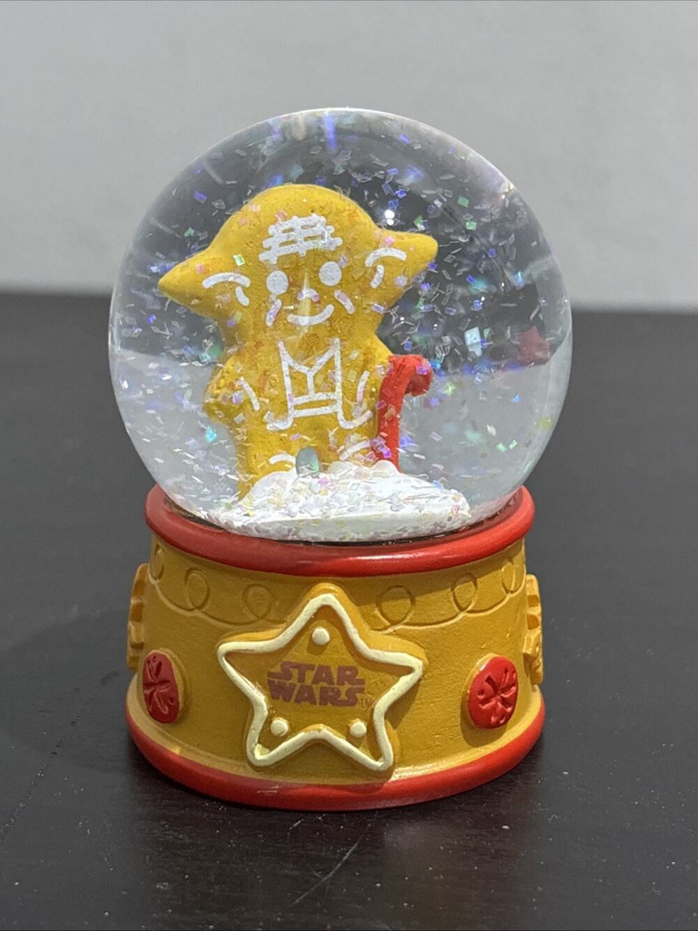 Disney 100 Retro Reimagined Star Wars Yoda Gingerbread Mini Snow Globe 2023